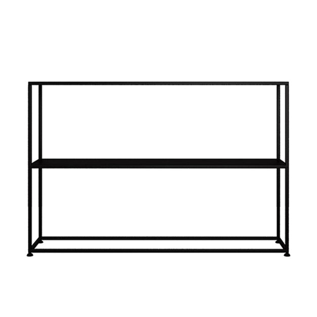 31.5" Tall Modern Console Table Iron Accent Table with Shelf 39.5"L x 10"W x 31.5"H Black Clearhalo 'Console Tables' 'console_tables' 'Entry & Mudroom Furniture' 'furn' 'furn_console_tables' 'Furniture' 6261938