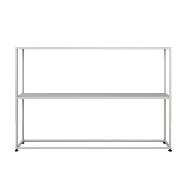 31.5" Tall Modern Console Table Iron Accent Table with Shelf 39.5"L x 10"W x 31.5"H White Clearhalo 'Console Tables' 'console_tables' 'Entry & Mudroom Furniture' 'furn' 'furn_console_tables' 'Furniture' 6261945