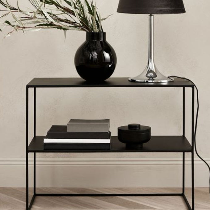 31.5" Tall Modern Console Table Iron Accent Table with Shelf Clearhalo 'Console Tables' 'console_tables' 'Entry & Mudroom Furniture' 'furn' 'furn_console_tables' 'Furniture' 6261949