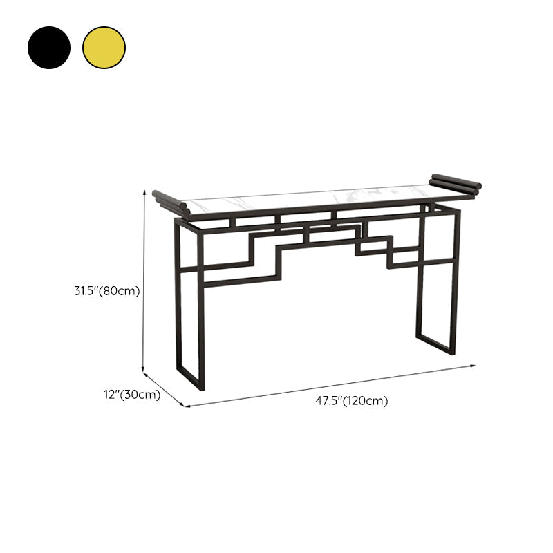 Mesa de mármol de 31.5 "de altura Mesa de acento de 1 estante para la consola para Hall
