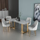 Modern Dining Set with Velvet Chairs 1/4/5/7 Pieces Dinette Set 5 Pieces: Table, 4 Grey Chairs Clearhalo 'Dining Room Sets' 'Dining Tables & Seating' 'dining_room_set' 'furn' 'furn_dining_room_set' 'Furniture' 'Kitchen & Dining Furniture' 6262533