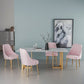 Modern Dining Set with Velvet Chairs 1/4/5/7 Pieces Dinette Set 5 Pieces: Table, 4 Pink Chairs Clearhalo 'Dining Room Sets' 'Dining Tables & Seating' 'dining_room_set' 'furn' 'furn_dining_room_set' 'Furniture' 'Kitchen & Dining Furniture' 6262536