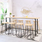 Metal Base Bar Table Rectangular Wood Top Bistro Pub Table for Bar 70.9"L x 17.7"W x 41.3"H Natural Without Chairs Clearhalo 'Bar Furniture' 'Bar Tables' 'bar_tables' 'furn' 'furn_bar_tables' 'Furniture' 'Kitchen & Dining Furniture' 6262556