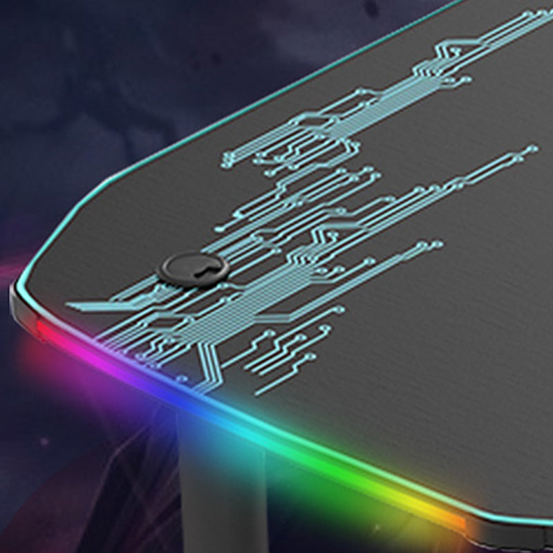 Bureau debout contemporain ajusté en t-forme de jeu noir