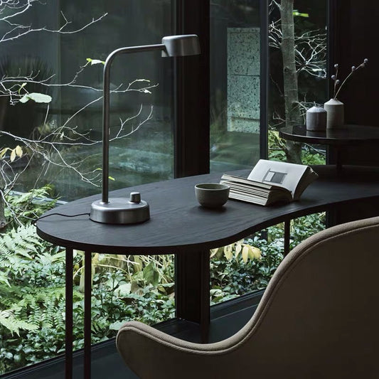 Scrivania industriale di legno industriale nero scrivania con gamba metallica