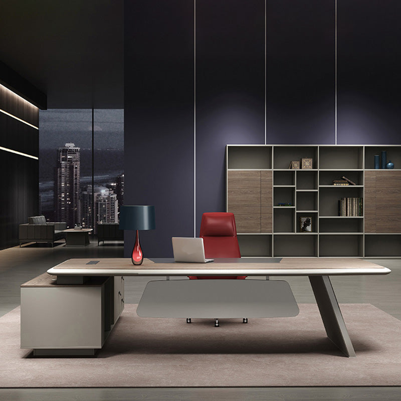 Moderne Holzbüro-Executive Desk L-Form Office Desk mit Schubladen