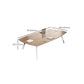 Artificial Wood Writing Desk Curved Industrial Office Desk in White and Natural Clearhalo 'furn' 'furn_office_desk' 'Furniture' 'Office Desks' 'Office Furniture' 'office_desk' 6262627