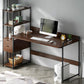 Metal and Wood Writing Desk Contemporary Corner Bedroom Office Desk with Bookshelf Clearhalo 'furn' 'furn_office_desk' 'Furniture' 'Office Desks' 'Office Furniture' 'office_desk' 6262786