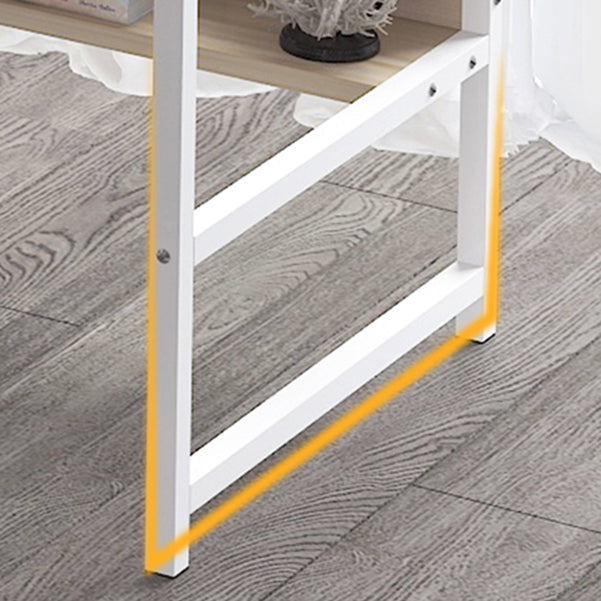 Metal and Wood Writing Desk Contemporary Corner Bedroom Office Desk with Bookshelf Clearhalo 'furn' 'furn_office_desk' 'Furniture' 'Office Desks' 'Office Furniture' 'office_desk' 6262798