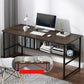 Metal and Wood Writing Desk Contemporary Corner Bedroom Office Desk with Bookshelf Brown Clearhalo 'furn' 'furn_office_desk' 'Furniture' 'Office Desks' 'Office Furniture' 'office_desk' 6262803