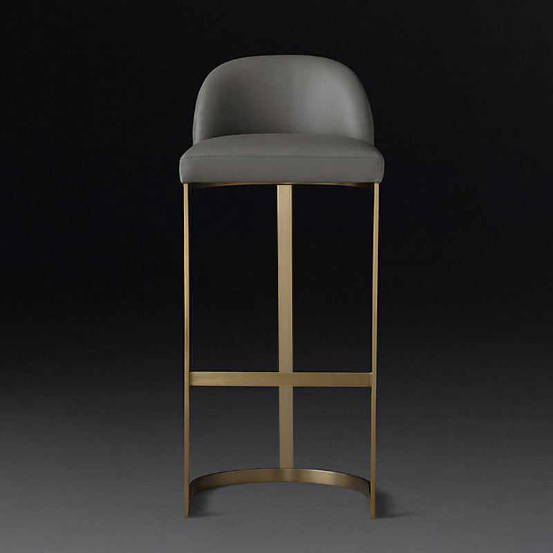 Sedia contropietta in vetrina in pelle finta contemporanea sgabello sul retro con gambe metalliche