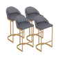 Contemporary Style Counter Stool Bar-height Bar Stool with Metal Base Grey 4 Piece Set Clearhalo 'Bar Furniture' 'Bar Stools' 'bar_stools' 'furn' 'furn_bar_stools' 'Furniture' 'Kitchen & Dining Furniture' 6263002