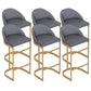 Contemporary Style Counter Stool Bar-height Bar Stool with Metal Base Grey 6 Piece Set Clearhalo 'Bar Furniture' 'Bar Stools' 'bar_stools' 'furn' 'furn_bar_stools' 'Furniture' 'Kitchen & Dining Furniture' 6263004