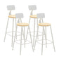 Contemporary Style Counter Stool Bar-height Bar Stool with Metal Base White 4 Piece Set Clearhalo 'Bar Furniture' 'Bar Stools' 'bar_stools' 'furn' 'furn_bar_stools' 'Furniture' 'Kitchen & Dining Furniture' 6263010
