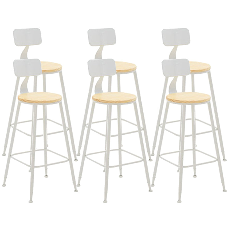 Contemporary Style Counter Stool Bar-height Bar Stool with Metal Base White 6 Piece Set Clearhalo 'Bar Furniture' 'Bar Stools' 'bar_stools' 'furn' 'furn_bar_stools' 'Furniture' 'Kitchen & Dining Furniture' 6263012