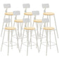 Contemporary Style Counter Stool Bar-height Bar Stool with Metal Base White 8 Piece Set Clearhalo 'Bar Furniture' 'Bar Stools' 'bar_stools' 'furn' 'furn_bar_stools' 'Furniture' 'Kitchen & Dining Furniture' 6263014