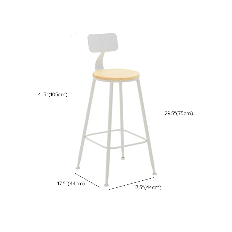 Contemporary Style Counter Stool Bar-height Bar Stool with Metal Base Clearhalo 'Bar Furniture' 'Bar Stools' 'bar_stools' 'furn' 'furn_bar_stools' 'Furniture' 'Kitchen & Dining Furniture' 6263017
