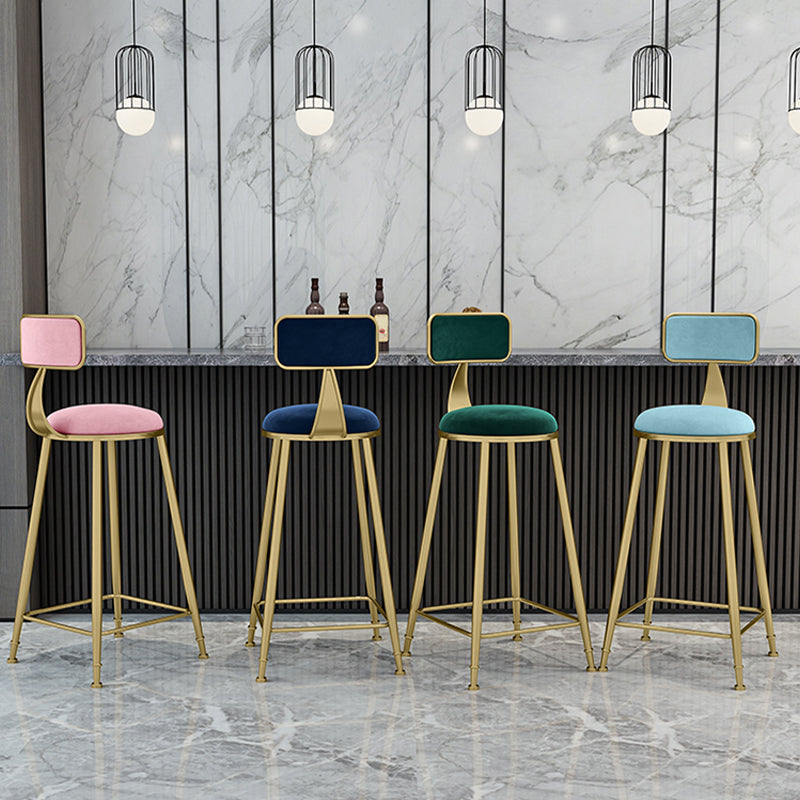 Scandinavian Armless Metal Frame Bar Stool Low Back Upholstered Bar Stool Clearhalo 'Bar Furniture' 'Bar Stools' 'bar_stools' 'furn' 'furn_bar_stools' 'Furniture' 'Kitchen & Dining Furniture' 6263050