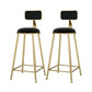 Scandinavian Armless Metal Frame Bar Stool Low Back Upholstered Bar Stool Black 2 Piece Set Clearhalo 'Bar Furniture' 'Bar Stools' 'bar_stools' 'furn' 'furn_bar_stools' 'Furniture' 'Kitchen & Dining Furniture' 6263051