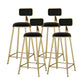 Scandinavian Armless Metal Frame Bar Stool Low Back Upholstered Bar Stool Black 4 Piece Set Clearhalo 'Bar Furniture' 'Bar Stools' 'bar_stools' 'furn' 'furn_bar_stools' 'Furniture' 'Kitchen & Dining Furniture' 6263052