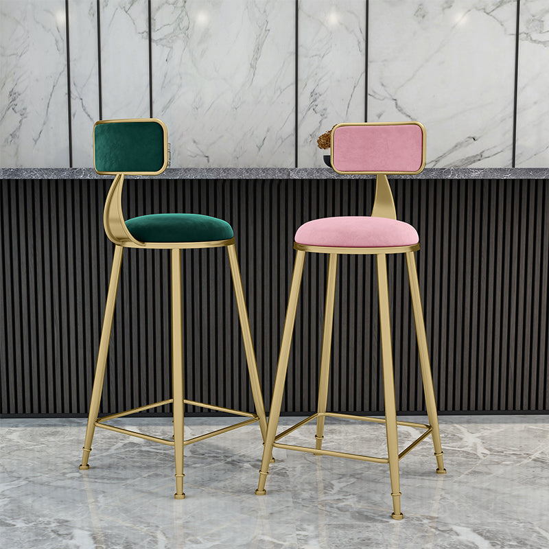 Scandinavian Armless Metal Frame Bar Stool Low Back Upholstered Bar Stool Clearhalo 'Bar Furniture' 'Bar Stools' 'bar_stools' 'furn' 'furn_bar_stools' 'Furniture' 'Kitchen & Dining Furniture' 6263053