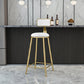 Scandinavian Armless Metal Frame Bar Stool Low Back Upholstered Bar Stool Clearhalo 'Bar Furniture' 'Bar Stools' 'bar_stools' 'furn' 'furn_bar_stools' 'Furniture' 'Kitchen & Dining Furniture' 6263054
