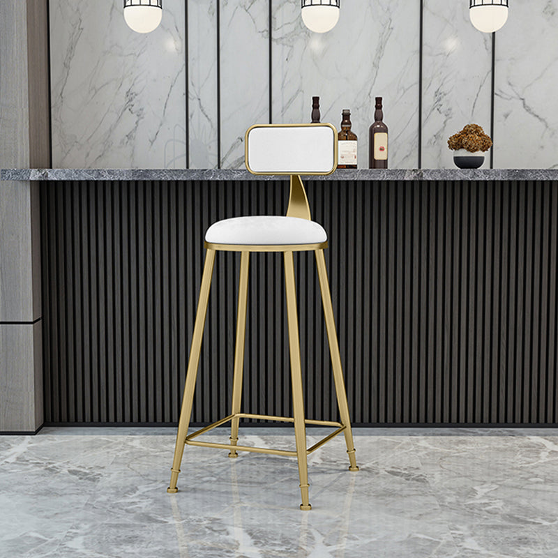 Scandinavian Armless Metal Frame Bar Stool Low Back Upholstered Bar Stool Clearhalo 'Bar Furniture' 'Bar Stools' 'bar_stools' 'furn' 'furn_bar_stools' 'Furniture' 'Kitchen & Dining Furniture' 6263054