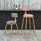 Scandinavian Armless Metal Frame Bar Stool Low Back Upholstered Bar Stool Clearhalo 'Bar Furniture' 'Bar Stools' 'bar_stools' 'furn' 'furn_bar_stools' 'Furniture' 'Kitchen & Dining Furniture' 6263056