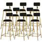 Scandinavian Armless Metal Frame Bar Stool Low Back Upholstered Bar Stool Black 8 Piece Set Clearhalo 'Bar Furniture' 'Bar Stools' 'bar_stools' 'furn' 'furn_bar_stools' 'Furniture' 'Kitchen & Dining Furniture' 6263057