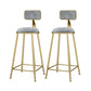 Scandinavian Armless Metal Frame Bar Stool Low Back Upholstered Bar Stool Grey 2 Piece Set Clearhalo 'Bar Furniture' 'Bar Stools' 'bar_stools' 'furn' 'furn_bar_stools' 'Furniture' 'Kitchen & Dining Furniture' 6263058