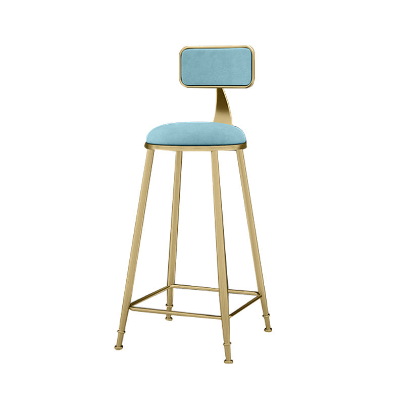 Scandinavian Armless Metal Frame Bar Stool Low Back Upholstered Bar Stool Clearhalo 'Bar Furniture' 'Bar Stools' 'bar_stools' 'furn' 'furn_bar_stools' 'Furniture' 'Kitchen & Dining Furniture' 6263059