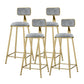 Scandinavian Armless Metal Frame Bar Stool Low Back Upholstered Bar Stool Grey 4 Piece Set Clearhalo 'Bar Furniture' 'Bar Stools' 'bar_stools' 'furn' 'furn_bar_stools' 'Furniture' 'Kitchen & Dining Furniture' 6263060