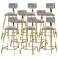 Scandinavian Armless Metal Frame Bar Stool Low Back Upholstered Bar Stool Grey 8 Piece Set Clearhalo 'Bar Furniture' 'Bar Stools' 'bar_stools' 'furn' 'furn_bar_stools' 'Furniture' 'Kitchen & Dining Furniture' 6263064