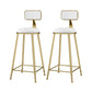 Scandinavian Armless Metal Frame Bar Stool Low Back Upholstered Bar Stool White 2 Piece Set Clearhalo 'Bar Furniture' 'Bar Stools' 'bar_stools' 'furn' 'furn_bar_stools' 'Furniture' 'Kitchen & Dining Furniture' 6263066