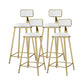 Scandinavian Armless Metal Frame Bar Stool Low Back Upholstered Bar Stool White 4 Piece Set Clearhalo 'Bar Furniture' 'Bar Stools' 'bar_stools' 'furn' 'furn_bar_stools' 'Furniture' 'Kitchen & Dining Furniture' 6263068