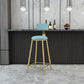 Scandinavian Armless Metal Frame Bar Stool Low Back Upholstered Bar Stool Clearhalo 'Bar Furniture' 'Bar Stools' 'bar_stools' 'furn' 'furn_bar_stools' 'Furniture' 'Kitchen & Dining Furniture' 6263070