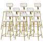 Scandinavian Armless Metal Frame Bar Stool Low Back Upholstered Bar Stool White 8 Piece Set Clearhalo 'Bar Furniture' 'Bar Stools' 'bar_stools' 'furn' 'furn_bar_stools' 'Furniture' 'Kitchen & Dining Furniture' 6263072