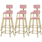 Scandinavian Armless Metal Frame Bar Stool Low Back Upholstered Bar Stool Pink 6 Piece Set Clearhalo 'Bar Furniture' 'Bar Stools' 'bar_stools' 'furn' 'furn_bar_stools' 'Furniture' 'Kitchen & Dining Furniture' 6263076
