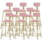 Scandinavian Armless Metal Frame Bar Stool Low Back Upholstered Bar Stool Pink 8 Piece Set Clearhalo 'Bar Furniture' 'Bar Stools' 'bar_stools' 'furn' 'furn_bar_stools' 'Furniture' 'Kitchen & Dining Furniture' 6263077