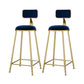 Scandinavian Armless Metal Frame Bar Stool Low Back Upholstered Bar Stool Blue 2 Piece Set Clearhalo 'Bar Furniture' 'Bar Stools' 'bar_stools' 'furn' 'furn_bar_stools' 'Furniture' 'Kitchen & Dining Furniture' 6263078
