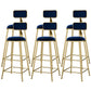Scandinavian Armless Metal Frame Bar Stool Low Back Upholstered Bar Stool Blue 6 Piece Set Clearhalo 'Bar Furniture' 'Bar Stools' 'bar_stools' 'furn' 'furn_bar_stools' 'Furniture' 'Kitchen & Dining Furniture' 6263080