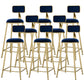 Scandinavian Armless Metal Frame Bar Stool Low Back Upholstered Bar Stool Blue 8 Piece Set Clearhalo 'Bar Furniture' 'Bar Stools' 'bar_stools' 'furn' 'furn_bar_stools' 'Furniture' 'Kitchen & Dining Furniture' 6263081