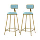 Scandinavian Armless Metal Frame Bar Stool Low Back Upholstered Bar Stool Light Blue 2 Piece Set Clearhalo 'Bar Furniture' 'Bar Stools' 'bar_stools' 'furn' 'furn_bar_stools' 'Furniture' 'Kitchen & Dining Furniture' 6263082