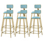 Scandinavian Armless Metal Frame Bar Stool Low Back Upholstered Bar Stool Light Blue 6 Piece Set Clearhalo 'Bar Furniture' 'Bar Stools' 'bar_stools' 'furn' 'furn_bar_stools' 'Furniture' 'Kitchen & Dining Furniture' 6263084