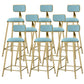 Scandinavian Armless Metal Frame Bar Stool Low Back Upholstered Bar Stool Light Blue 8 Piece Set Clearhalo 'Bar Furniture' 'Bar Stools' 'bar_stools' 'furn' 'furn_bar_stools' 'Furniture' 'Kitchen & Dining Furniture' 6263085