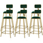 Scandinavian Armless Metal Frame Bar Stool Low Back Upholstered Bar Stool Green 6 Piece Set Clearhalo 'Bar Furniture' 'Bar Stools' 'bar_stools' 'furn' 'furn_bar_stools' 'Furniture' 'Kitchen & Dining Furniture' 6263088