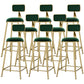 Scandinavian Armless Metal Frame Bar Stool Low Back Upholstered Bar Stool Green 8 Piece Set Clearhalo 'Bar Furniture' 'Bar Stools' 'bar_stools' 'furn' 'furn_bar_stools' 'Furniture' 'Kitchen & Dining Furniture' 6263089