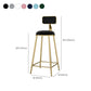 Scandinavian Armless Metal Frame Bar Stool Low Back Upholstered Bar Stool Clearhalo 'Bar Furniture' 'Bar Stools' 'bar_stools' 'furn' 'furn_bar_stools' 'Furniture' 'Kitchen & Dining Furniture' 6263090