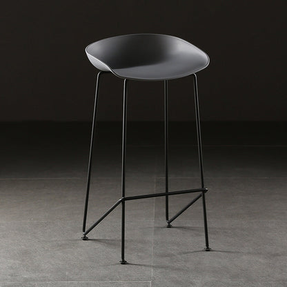 Tabouret de bar en plastique sans accoudoirs, hauteur de comptoir, tabouret moderne d'intérieur pour salon