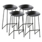 Tabouret de bar en plastique sans accoudoirs, hauteur de comptoir, tabouret moderne d'intérieur pour salon